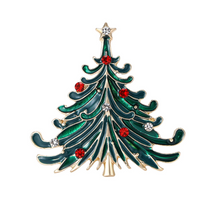 Load image into Gallery viewer, Christmas Rhinestone Tree Brooch Pin for Women and Men