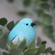 Load image into Gallery viewer, Handcrafted Mountain Blue Robin Wood Sculpture