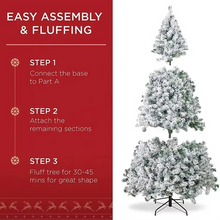Load image into Gallery viewer, Snowy Flocked Christmas Tree with Realistic Frosted Pine and Artificial Snow for Holiday Decor