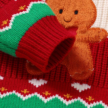 Load image into Gallery viewer, Toddler Girls Christmas Gingerbread Sweater Knitted Pullover