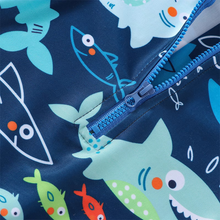 Load image into Gallery viewer, Toddler Boys Shark Print Rash Guard Swimsuit