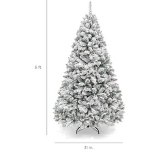 Load image into Gallery viewer, Snowy Flocked Christmas Tree with Realistic Frosted Pine and Artificial Snow for Holiday Decor