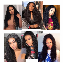 Load image into Gallery viewer, 12A Water Wave Virgin Human Hair Bundles With Frontal Closure – Loose Deep Wave Peruvian Hair