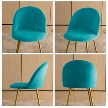 Load image into Gallery viewer, Elastic Velvet Chair Covers - Stretch Low Back Slipcovers for Dining and Makeup Chairs