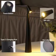 Load image into Gallery viewer, USB Rechargeable LED Table Lamp with Adjustable Brightness for Desk and Night Use
