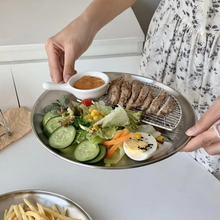 Load image into Gallery viewer, Stainless Steel Round Barbecue Dining Plate