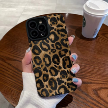 Load image into Gallery viewer, Gold Leopard Silicone Leather Phone Case