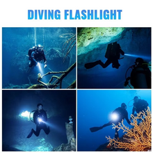 Load image into Gallery viewer, High Lumen Scuba Diving Flashlight 3000lm Waterproof Magnetic Ring Torch