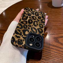 Load image into Gallery viewer, Gold Leopard Silicone Leather Phone Case