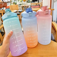 Load image into Gallery viewer, Outdoor 68oz Large Capacity Leakproof Water Bottle with Straw and Time Marker
