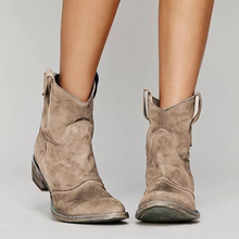 Load image into Gallery viewer, Womens Vintage Western Ankle Boots with Pointed Toe and Low Heel