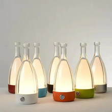 Load image into Gallery viewer, Wine Bottle Desk Lamp with Bluetooth Speaker – Rechargeable Modern Bedside Night Light
