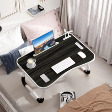 Load image into Gallery viewer, Portable Folding Laptop Table with USB Light, Fan, and Cup Holder - 15.75" x 23.62"