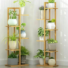 Load image into Gallery viewer, Bamboo Plant Stand Rack, 5 and 6 Tier Indoor Outdoor Flower Pot Holder Shelf