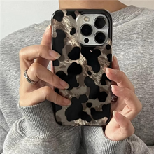 Load image into Gallery viewer, Retro Cow Print Gradient Glitter Tinfoil Soft Phone Case