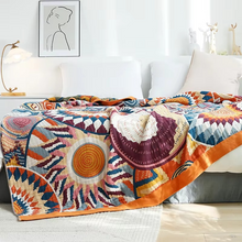 Load image into Gallery viewer, Sunburst Cotton Blanket, Soft 100% Cotton All-Season Throw