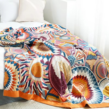 Load image into Gallery viewer, Sunburst Cotton Blanket, Soft 100% Cotton All-Season Throw
