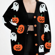 Load image into Gallery viewer, Cozy Pumpkin Knit Sweater for Women Halloween Autumn Long Sleeve Pullover