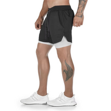 Load image into Gallery viewer, Men's Double Layer Training Shorts with Hidden Pocket