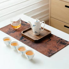 Load image into Gallery viewer, Elegant Plum and Bamboo Linen Table Mat Set for Tea and Dining