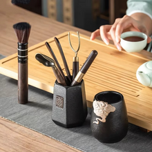 Load image into Gallery viewer, Wooden Tea Ceremony Tool Set with Tea Knife, Needle, and Accessories