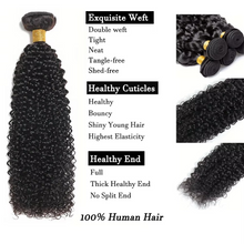 Load image into Gallery viewer, Brazilian Kinky Curly Human Hair Extensions – 100% Unprocessed Human Hair Bundles, Natural Jerry Curly Style, 8–30 Inches, 1/3/4 Piece Sets