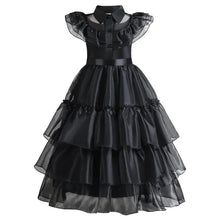 Load image into Gallery viewer, Girls Gothic Layered Cake Gown with Mesh Panel Details and Decorative Pattern All Vera Mart