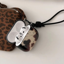 Load image into Gallery viewer, Black Agate Pattern AirPods Protective Case with Leather Keyring