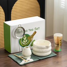 Load image into Gallery viewer, Traditional Japanese Matcha Tea Set with Ceramic Bowl and Bamboo Whisk