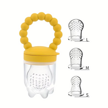 Load image into Gallery viewer, 4-Piece Silicone Baby Fruit Feeder Set with Comfort Grip Handle and Extra Feeding Pouches