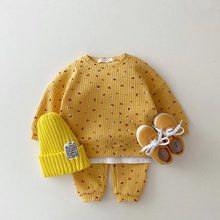 Load image into Gallery viewer, Soft Waffle Cotton Toddler Outfit Set with Fun Fruit Prints