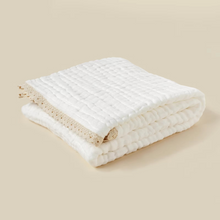 Load image into Gallery viewer, Luxurious 6-Layer Cotton Breathable Baby Swaddle Blanket with Lace Edging