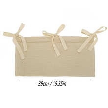 Load image into Gallery viewer, Baby Crib Storage Organizer Bag with Double Cotton Pouches