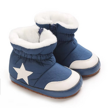Load image into Gallery viewer, Toddler Girls Winter Sock Shoes with Heart Embroidery, Elastic Ankle Warm Booties