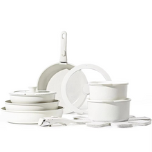 Load image into Gallery viewer, 17 Piece Nonstick Cookware Set with Detachable Handle for Induction and Gas Stovetops