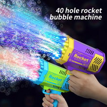 Load image into Gallery viewer, Bubble Handheld Bubble Machine - 40-Hole LED Bubble Gun Set for Kids & Adults