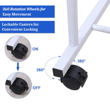 Load image into Gallery viewer, Heavy Duty Clothes Rack, Rolling Garment Rail with Double Rods and Lower Storage Shelf