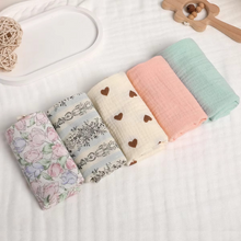 Load image into Gallery viewer, Soft 6-Layer Pure Cotton Baby Washcloth and Burp Cloth Set