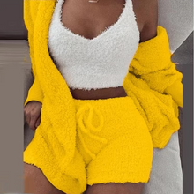 Load image into Gallery viewer, Women's Cozy Winter Pajama Set with Long Sleeve Crop Top and Pants