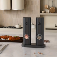 Load image into Gallery viewer, Electric Pepper and Salt Grinder Set with Adjustable Coarseness and LED Light