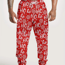Load image into Gallery viewer, Men's Christmas Pants Santa Reindeer and Tree Print Red and White Holiday Trousers