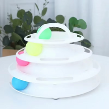 Load image into Gallery viewer, Interactive Cat Tower Toy with Roller Balls, Multi-Level Puzzle Track for Kittens and Cats