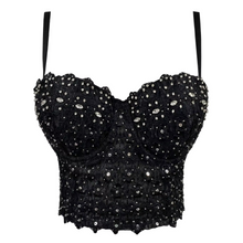 Load image into Gallery viewer, Sparkling Diamond Lace Beaded Embroidered Women's Tank Top