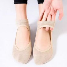 Load image into Gallery viewer, Non Slip Backless Yoga Socks with Breathable Cotton Grip