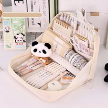 Load image into Gallery viewer, Extra Large Capacity Pencil Case for Students, Durable Polyester Multi Compartment Organizer