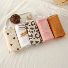 Load image into Gallery viewer, Soft 6-Layer Pure Cotton Baby Washcloth and Burp Cloth Set
