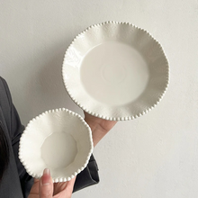 Load image into Gallery viewer, Relief Ceramic Dinner Plate European Style Tableware for Home Dining