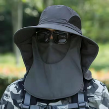 Load image into Gallery viewer, UV Protection Outdoor Sun Hat with Wide Brim and Neck Flap for Hiking, Fishing, and Camping