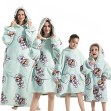 Load image into Gallery viewer, Oversized Hoodie Blanket with Pumpkin Pattern and Fleece Flannel Blend, Machine Washable
