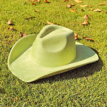 Load image into Gallery viewer, Classic Suede Western Cowboy Fedora Hat with 3.7 Inch Brim for Men and Women